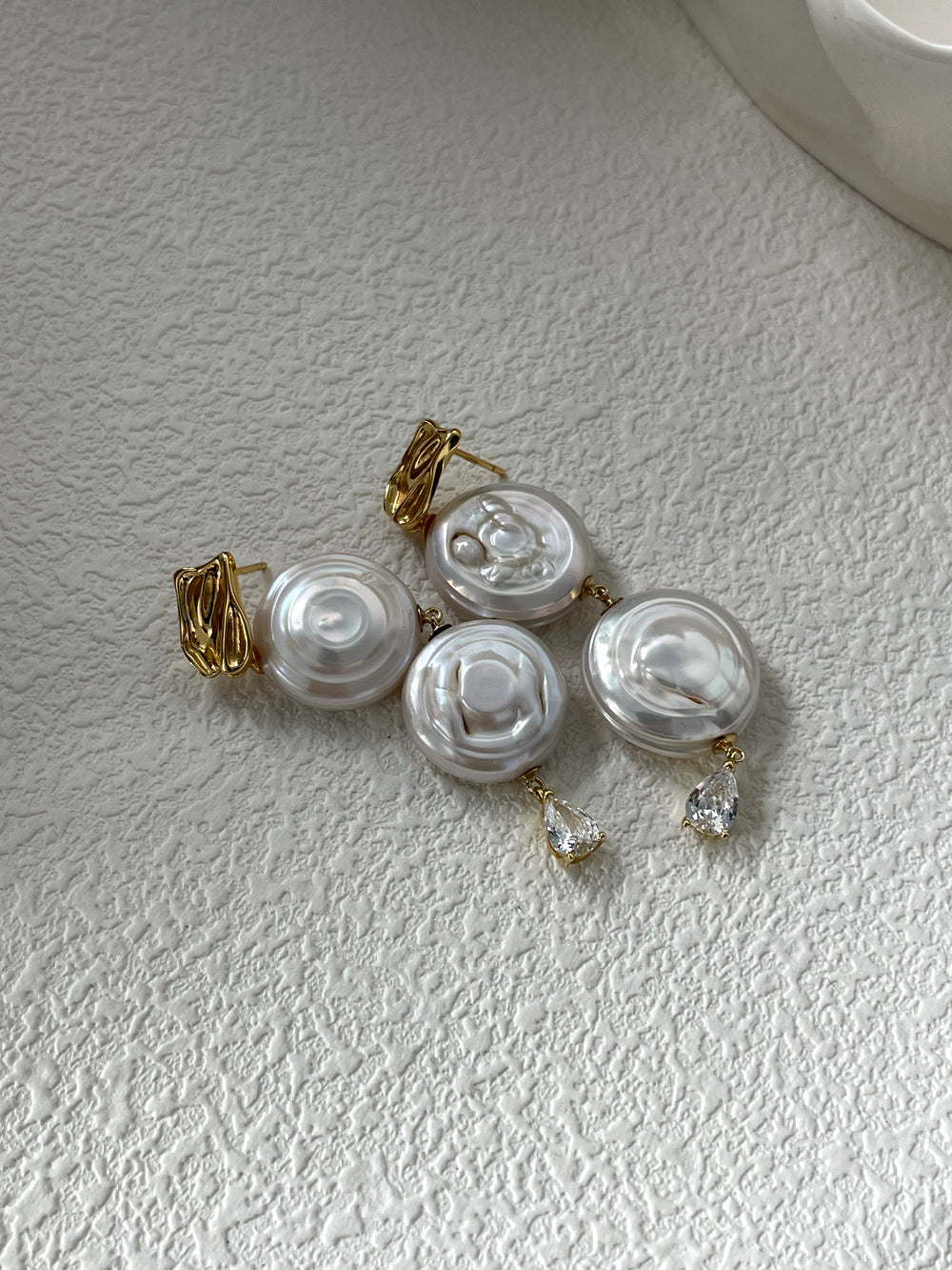 Roman Holiday Natural Baroque Double Pearl Earrings