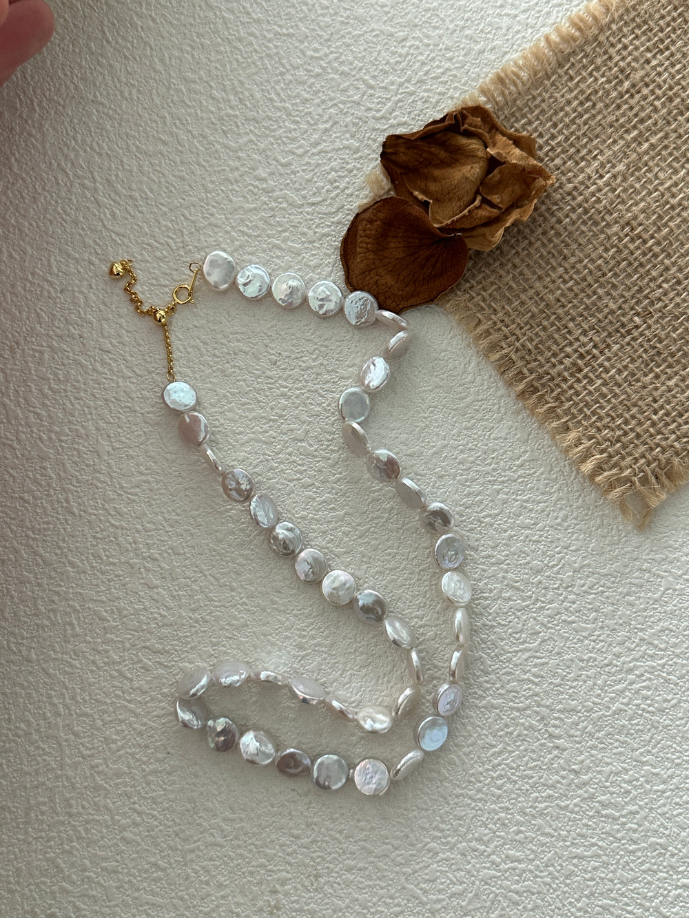 Small Round Natural Baroque Pearl Necklace