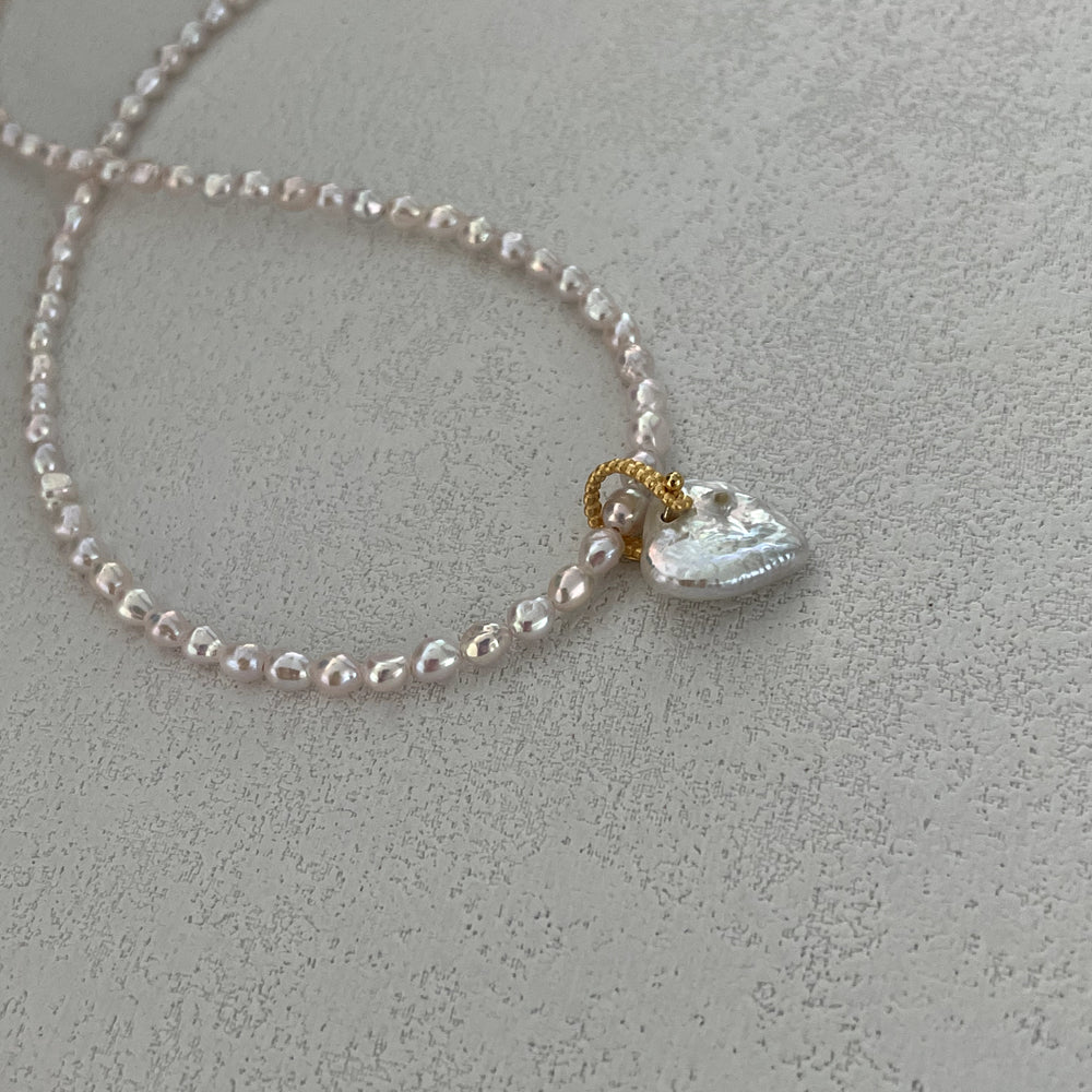 
                      
                        Heart Natural Pearl Necklace
                      
                    