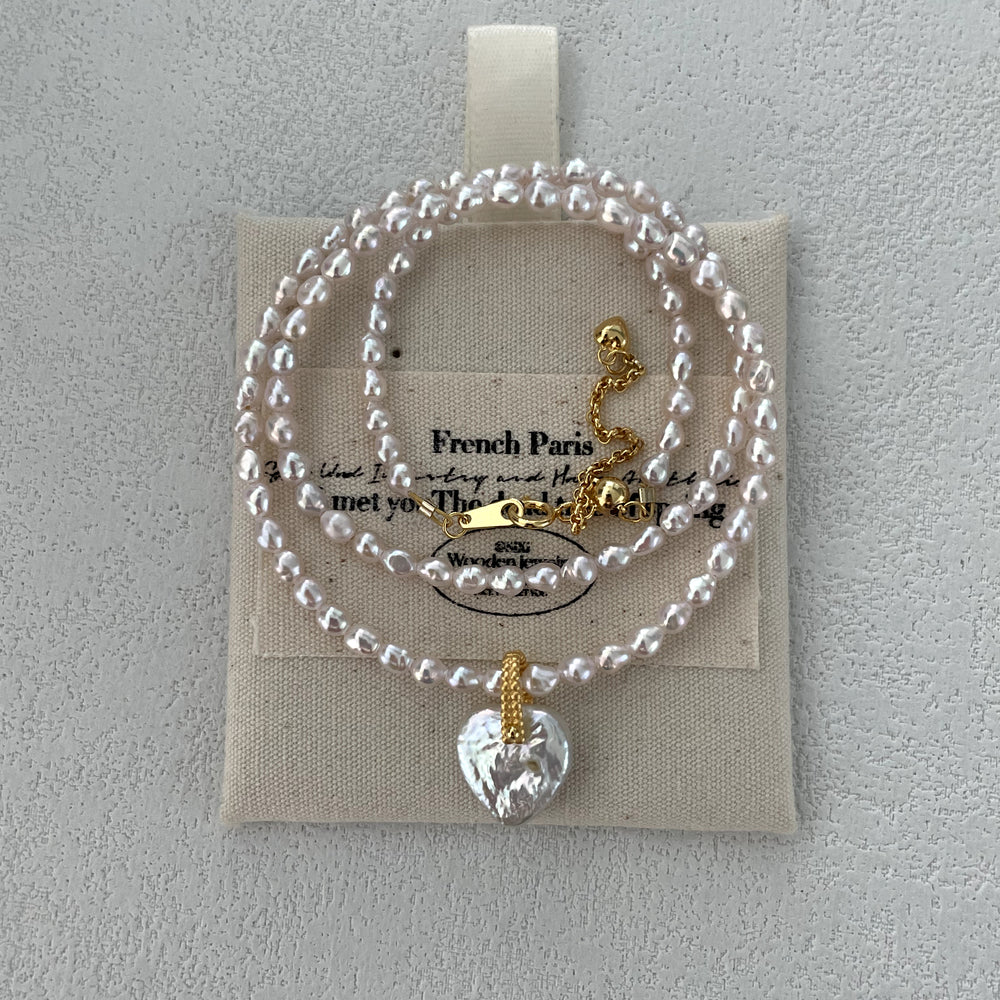 Heart Natural Pearl Necklace