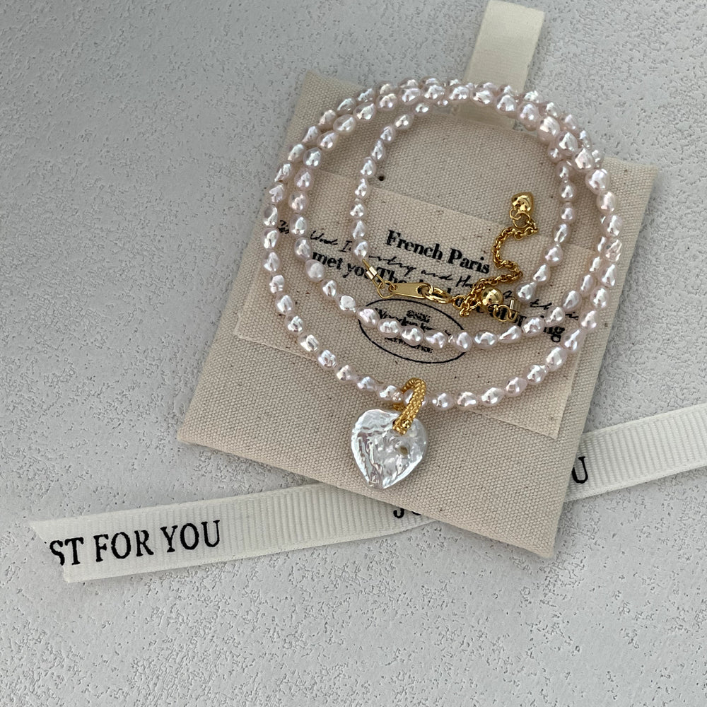 
                      
                        Heart Natural Pearl Necklace
                      
                    