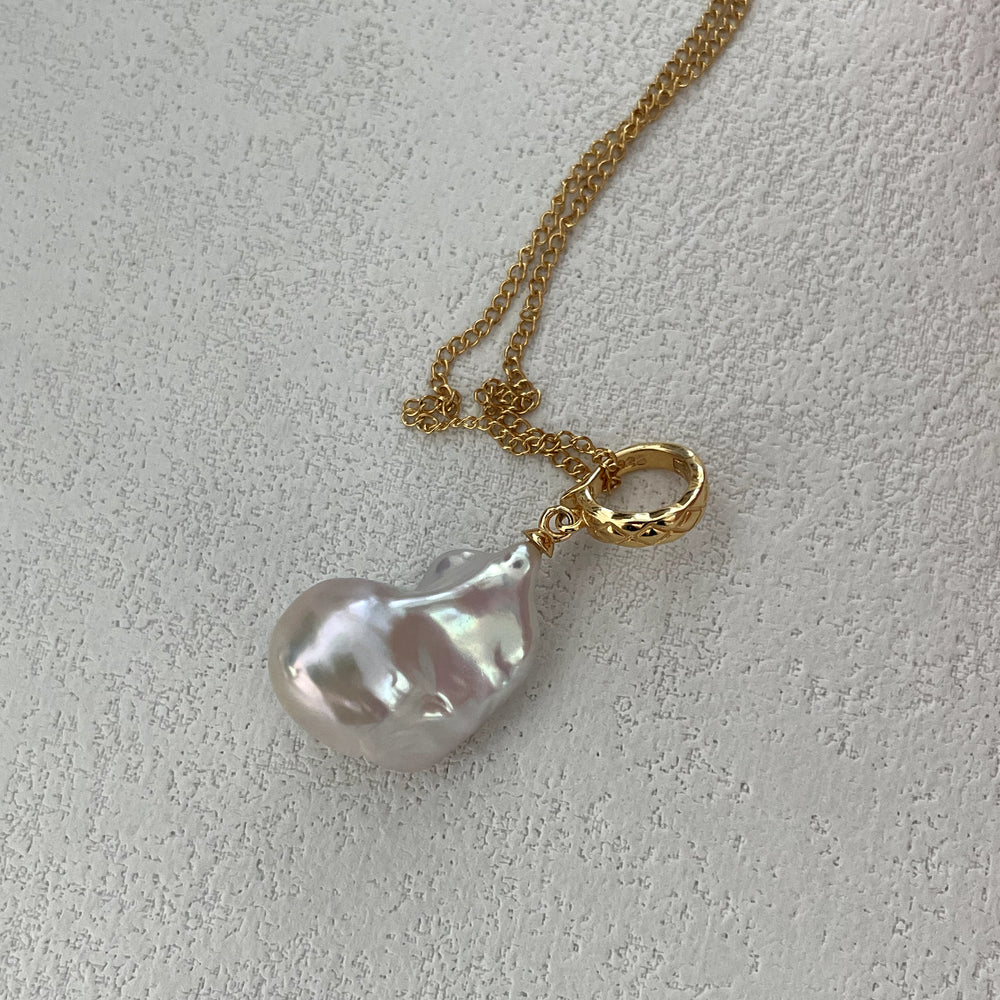 Natural Large Baroque Pearl Necklace