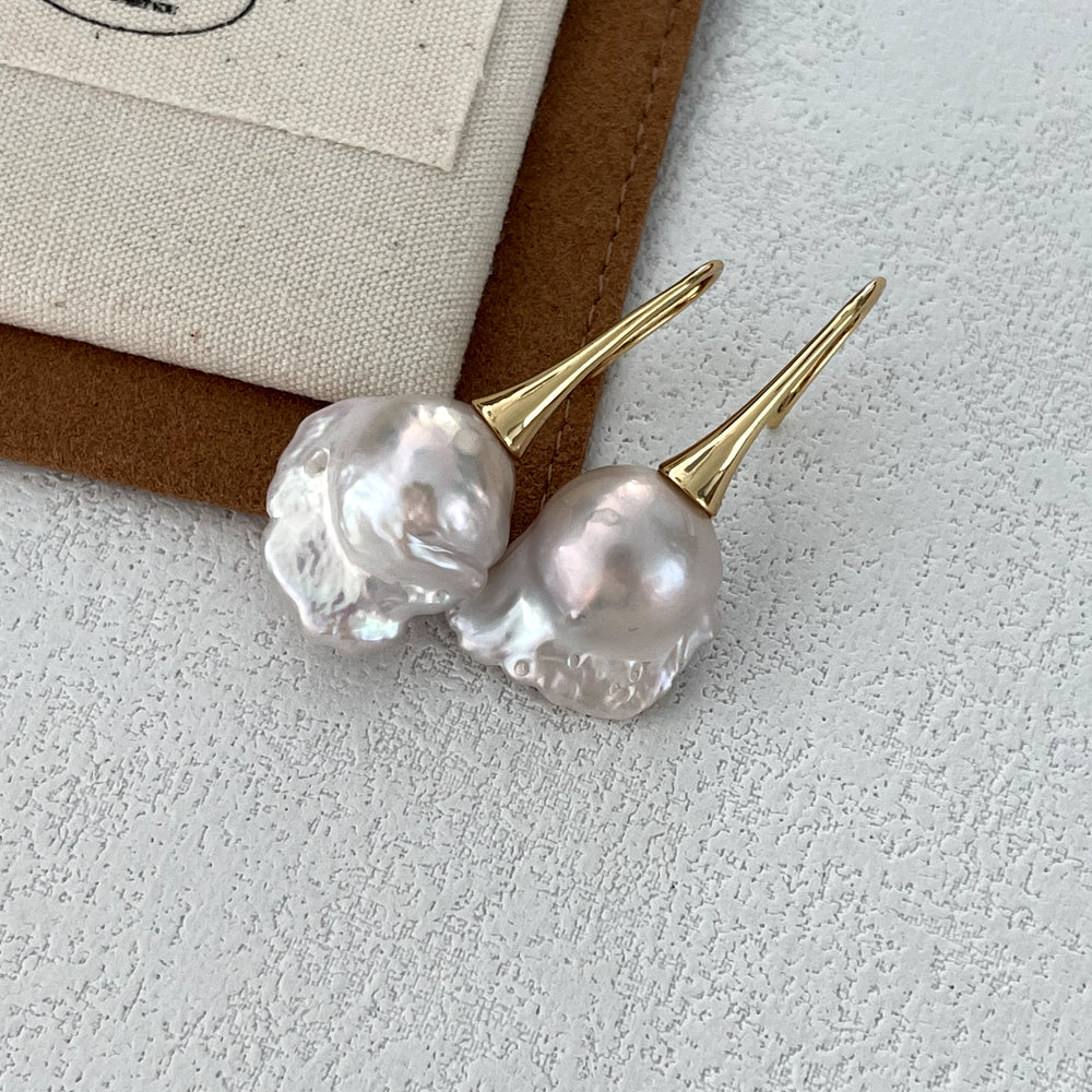 Jellyfish Natural Baroque Pearl Earrings