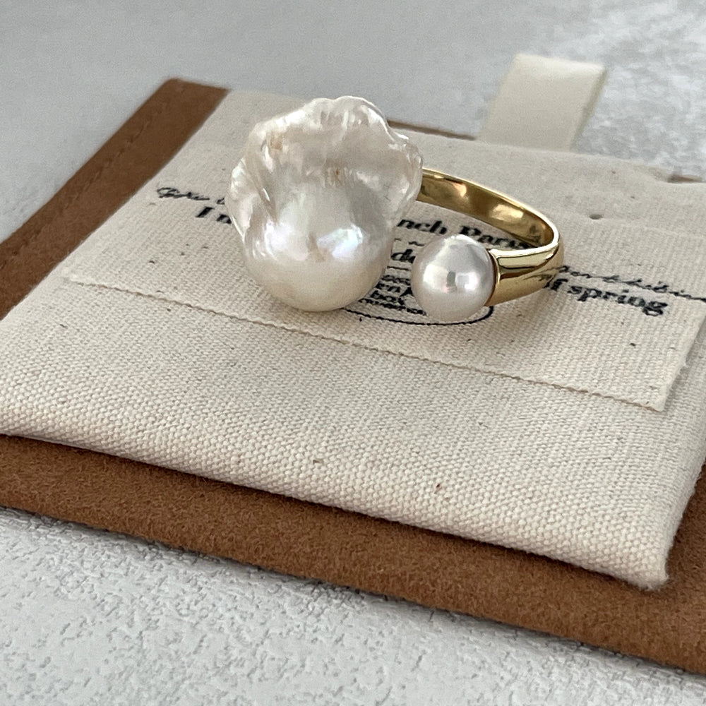 
                      
                        Jellyfish Natural Baroque Pearl Ring
                      
                    