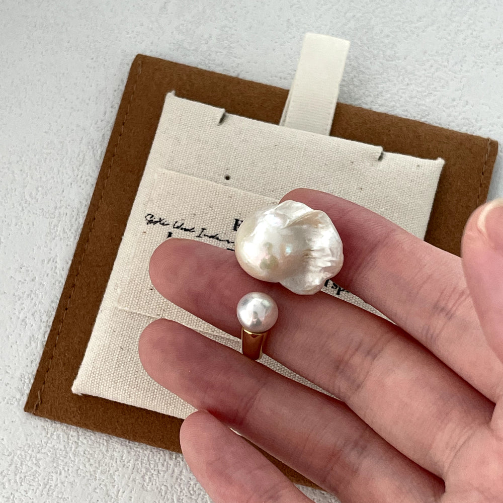 
                      
                        Jellyfish Natural Baroque Pearl Ring
                      
                    