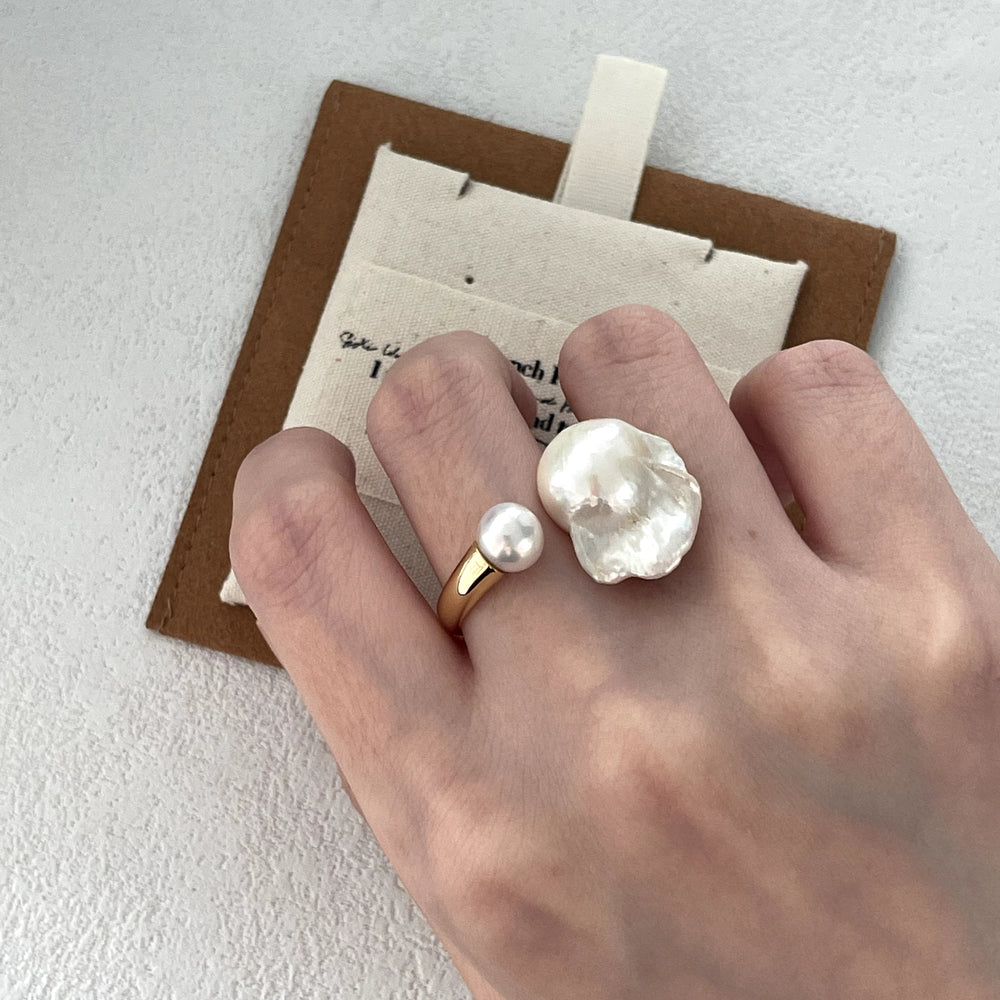 Jellyfish Natural Baroque Pearl Ring