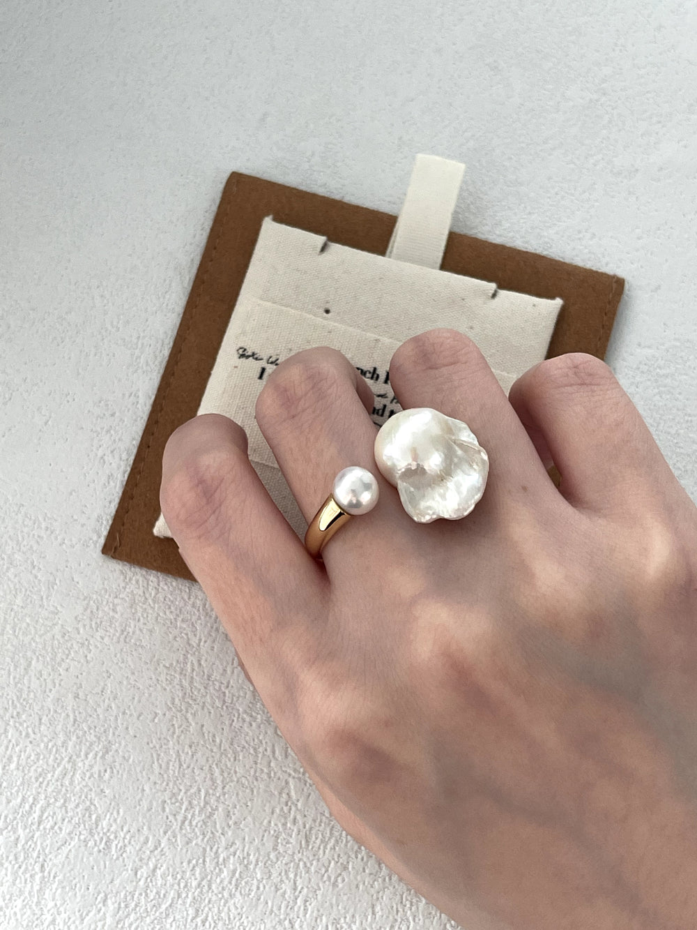 Jellyfish Natural Baroque Pearl Ring