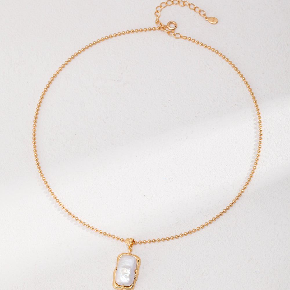 Square Natural Baroque Pearl Necklace