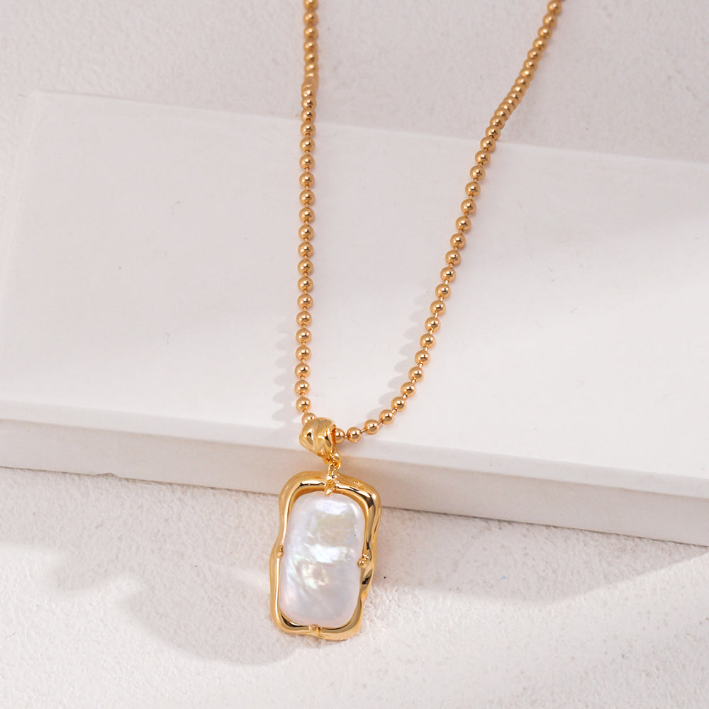 
                      
                        Square Natural Baroque Pearl Necklace
                      
                    