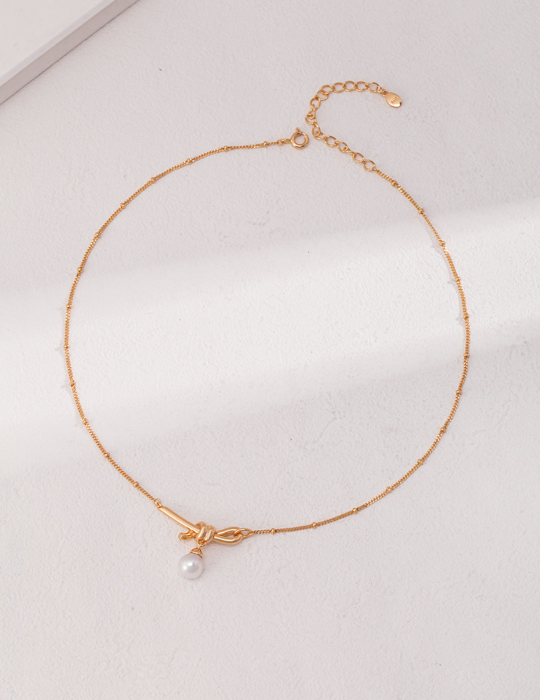 Simple Knot Natural Pearl Necklace