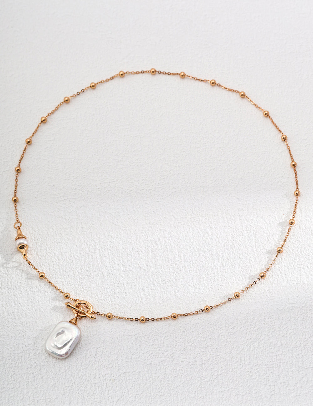 Square Natural Baroque Pearl Necklace