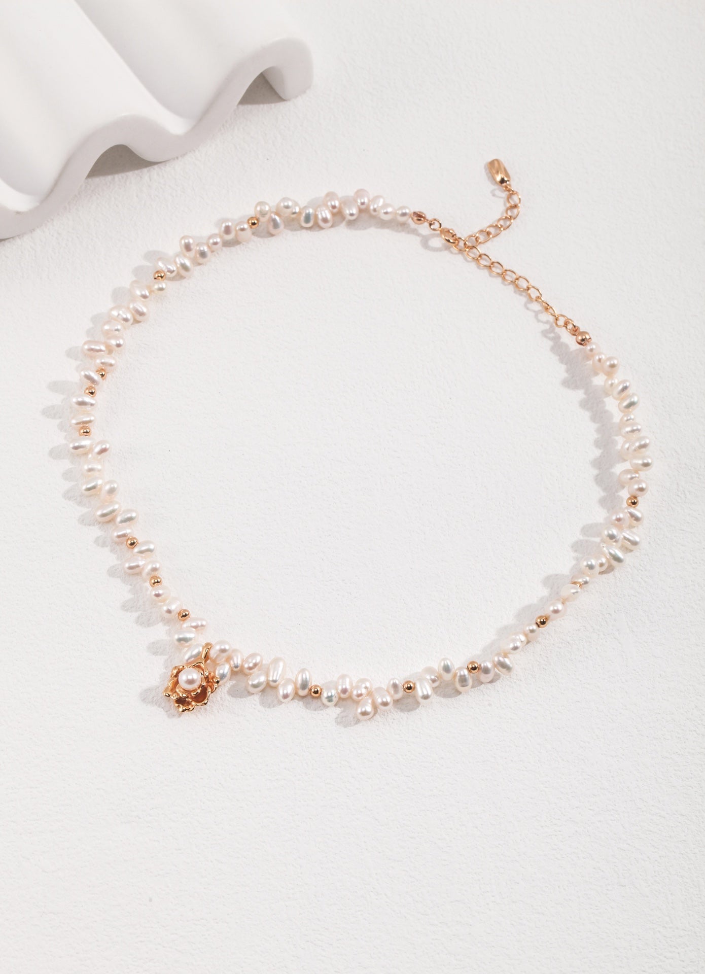 Camellia Blossom Natural Pearl Necklace(Multilevel)