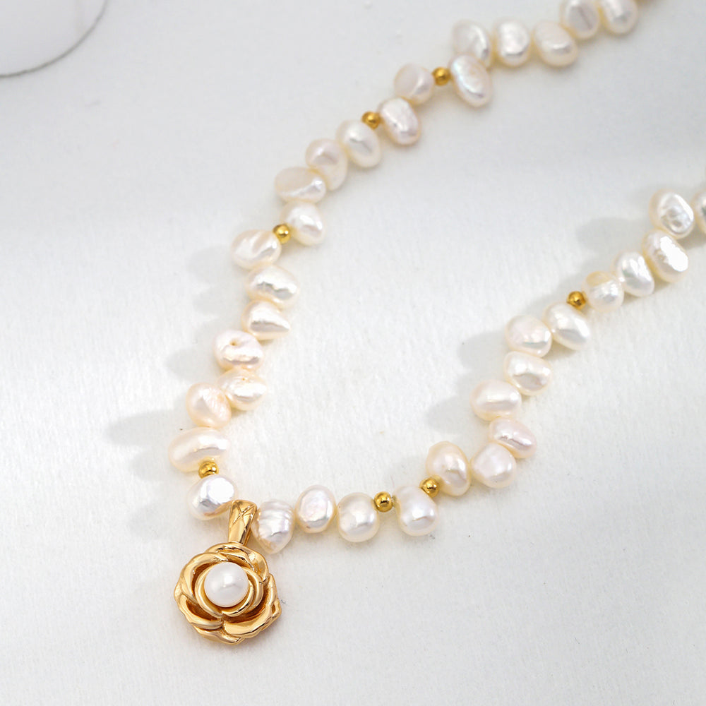 
                      
                        Camellia Blossom Natural Pearl Necklace
                      
                    