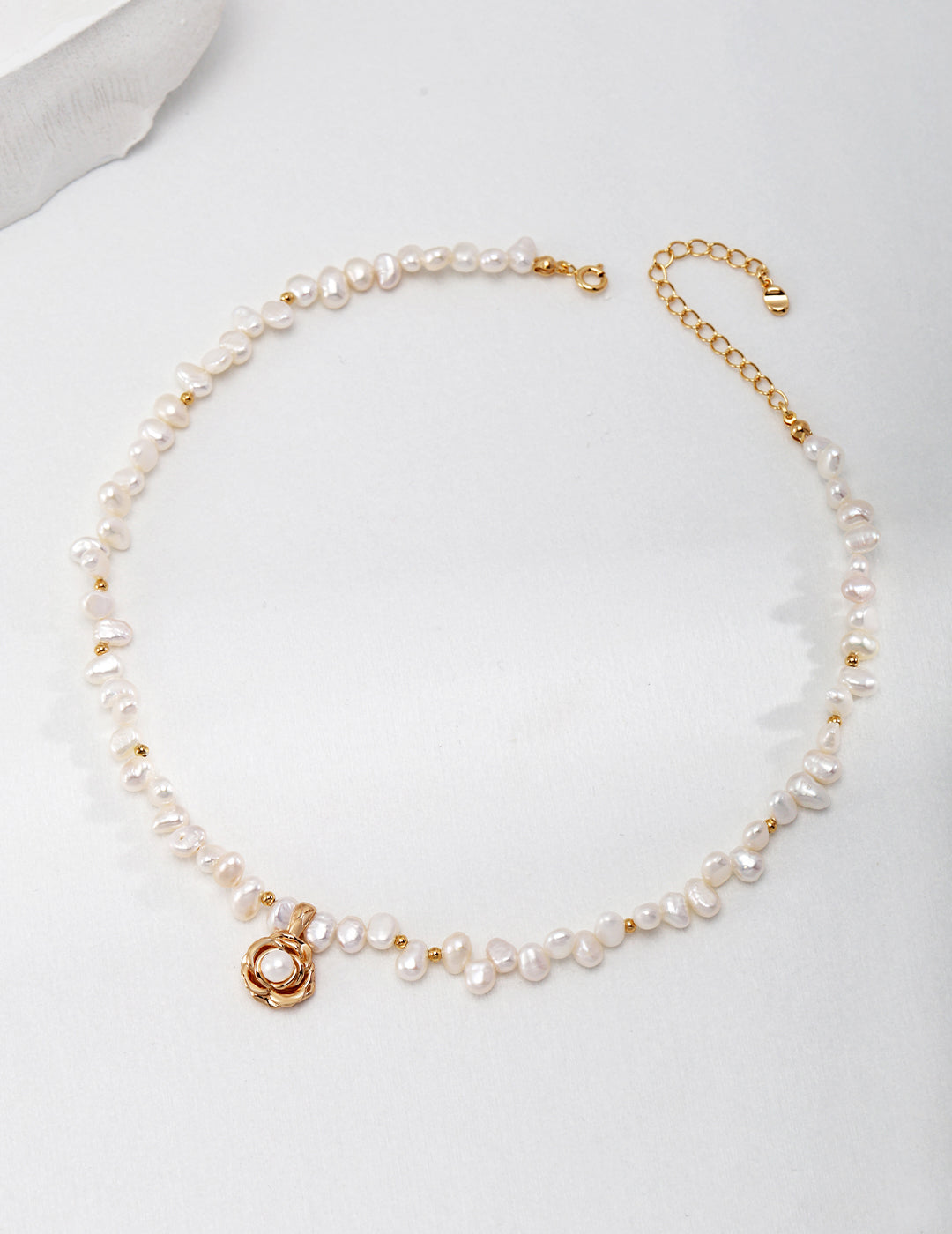 Camellia Blossom Natural Pearl Necklace