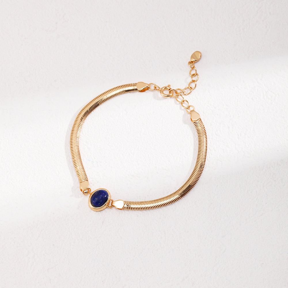 Elegant Lapis Lazuli & Tiger Eye Bracelet