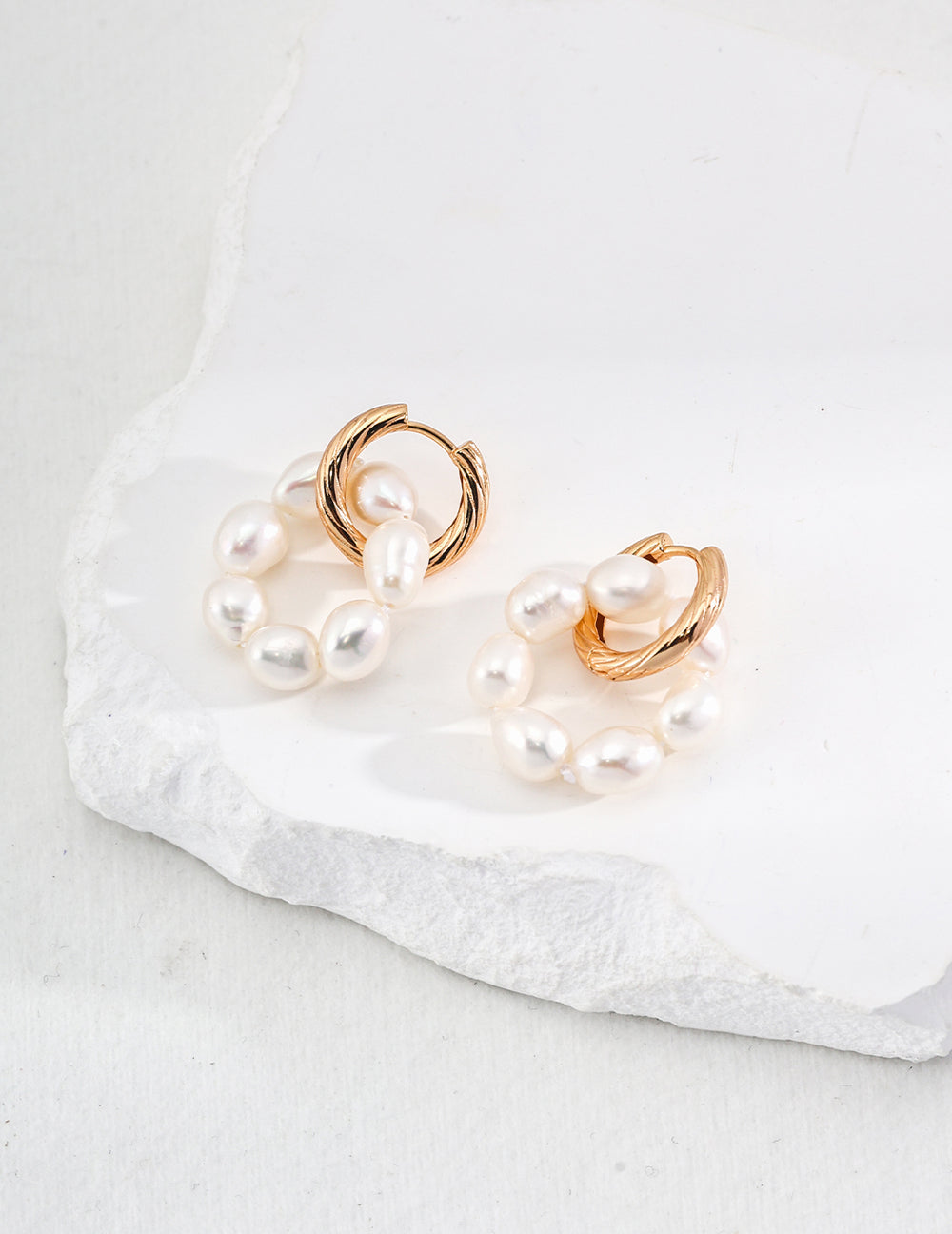 Detachable Donut Natural Pearl Earrings