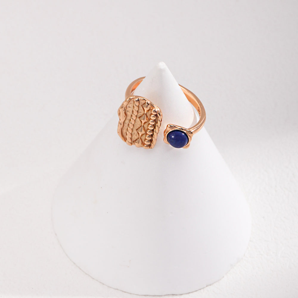 Minimalist Silver Lapis Lazuli Ring